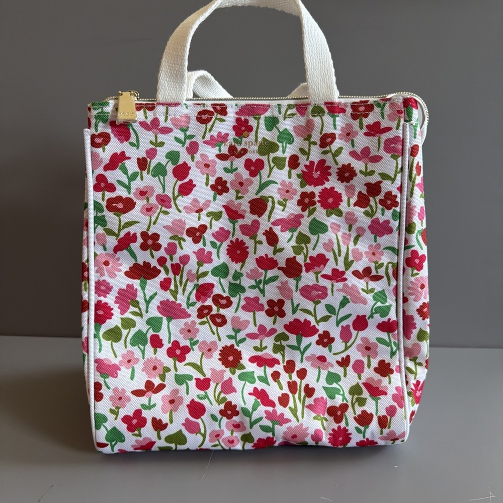 Kate Spade Floral Insulated Lunch Bag- Pink/Red Green New with Tags